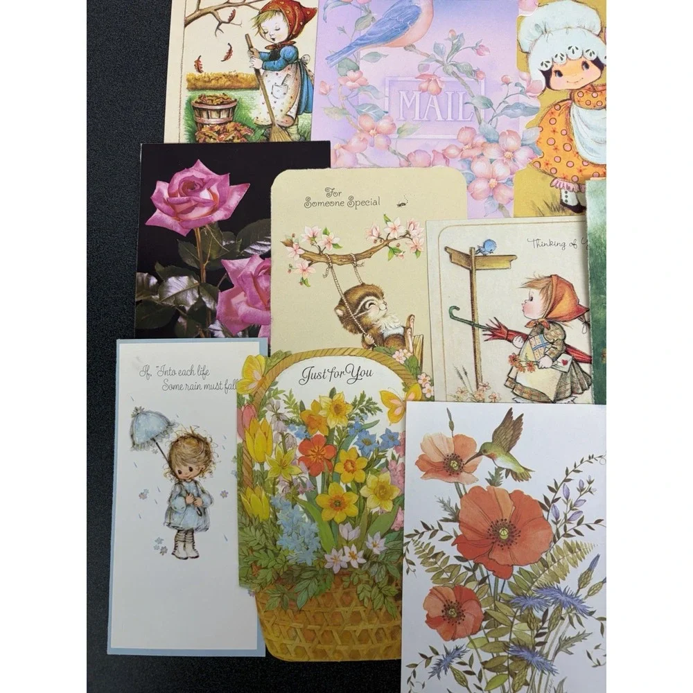 Vintage Thinking of You Cards Fronts ONLY Scrapbooking Crafts Lot of 50+